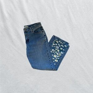 Levi's Blue Floral Embroidered Jeans